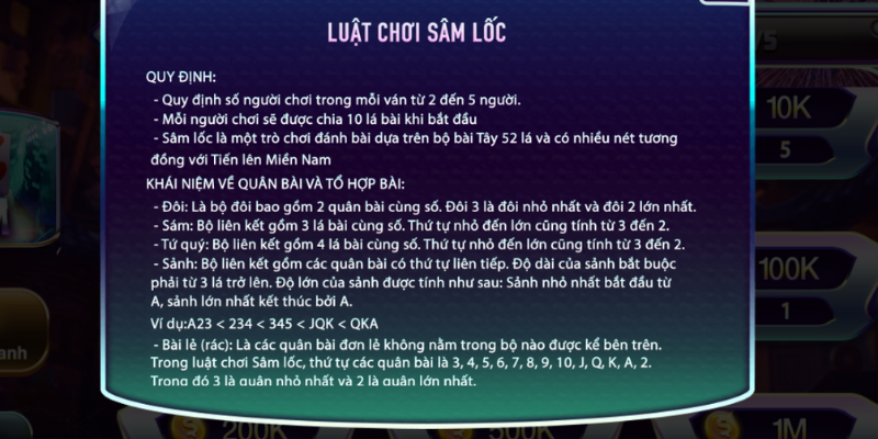 Luật chơi cơ bản game bài Sâm 789Club